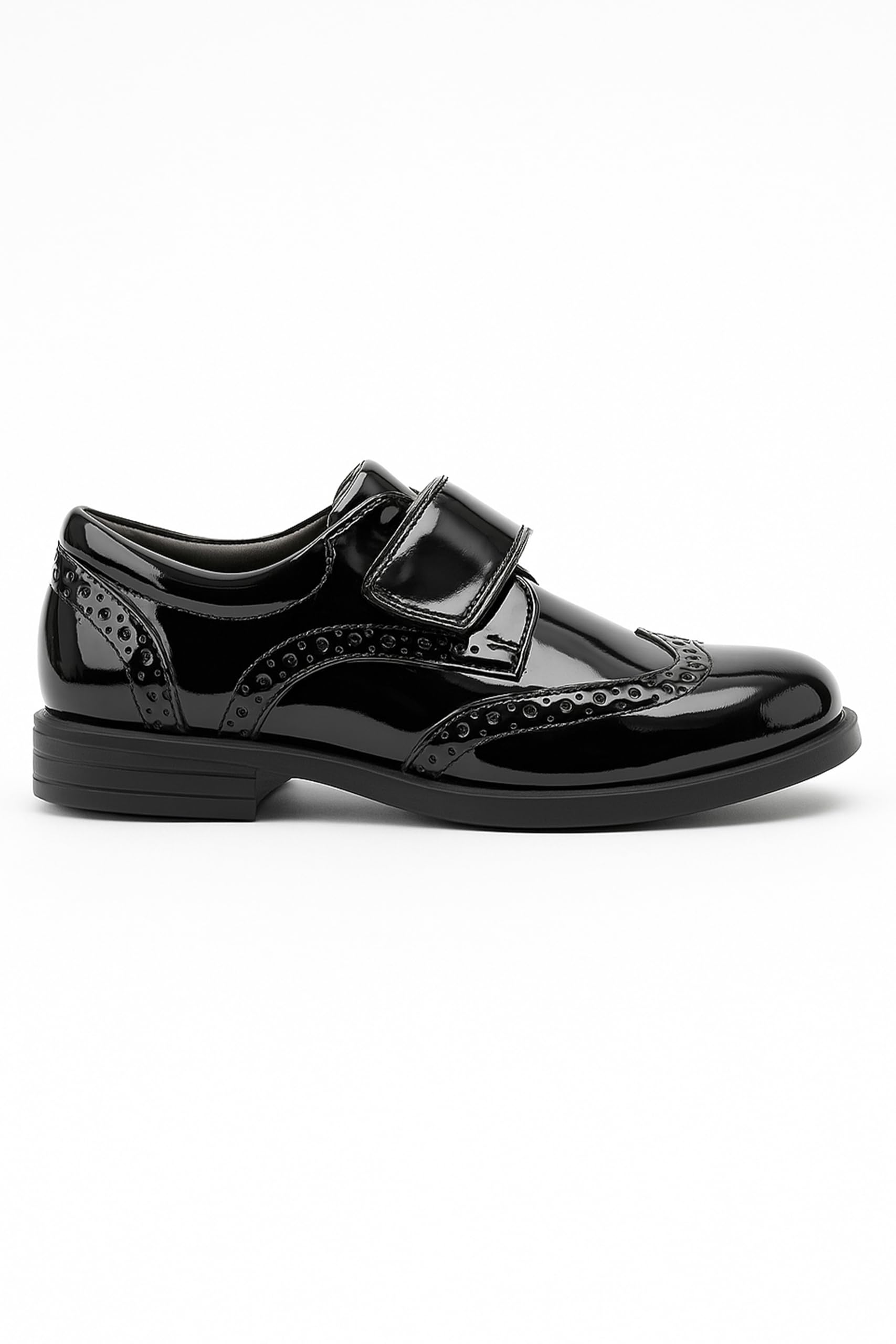 Zapatos de vestir de cuero sintético para niños, con correa, brogue, formal, para boda, Pageboy