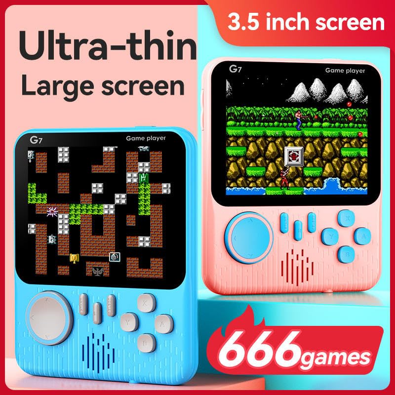 Image of Storio G7 Retro Handheld Gaming Console for Kids & Adults | 666-in-1 Built-in Classic Video Games | Rechargeable Portable Game Player | TV Output | Best Toy Gift for Boys 7-14 Years
