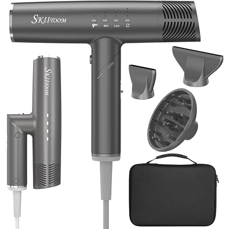 Amazon.com: Secador de pelo profesional, 1400 W, sin escobillas, secador de  pelo iónico, ligero, plegable IQ Perfetto, 9 modos de conmutación de una  tecla con 1 difusor, 1 boquilla y 1 concentrador,