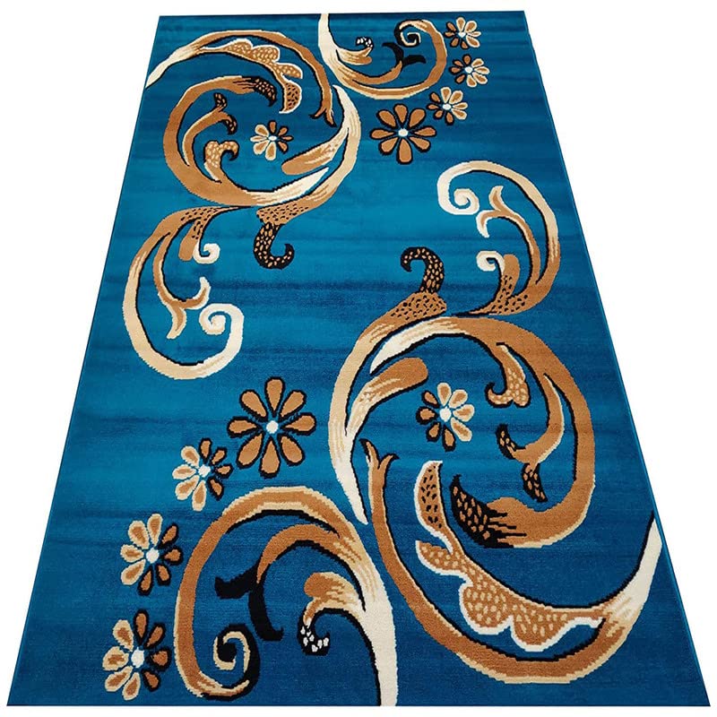 Image of Home Decore Acrylic Carpet for Your Living Room & Drawing Room Aywhere in Your Home (150x210 Blue Colour)- 5x7 Feet