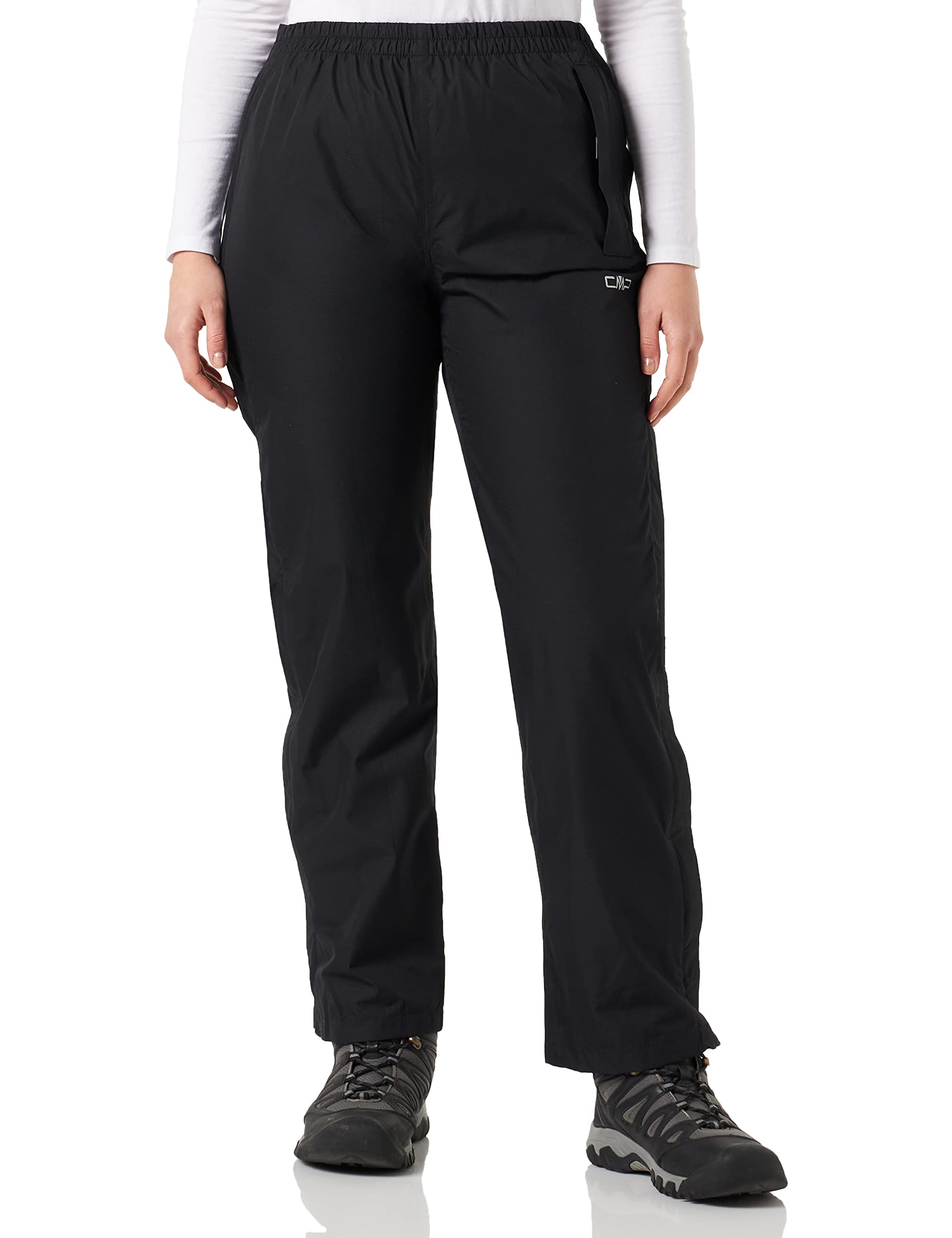 CMP - Woman Pant Rain With Lining And Full Lenght Side Zips, Black, XL