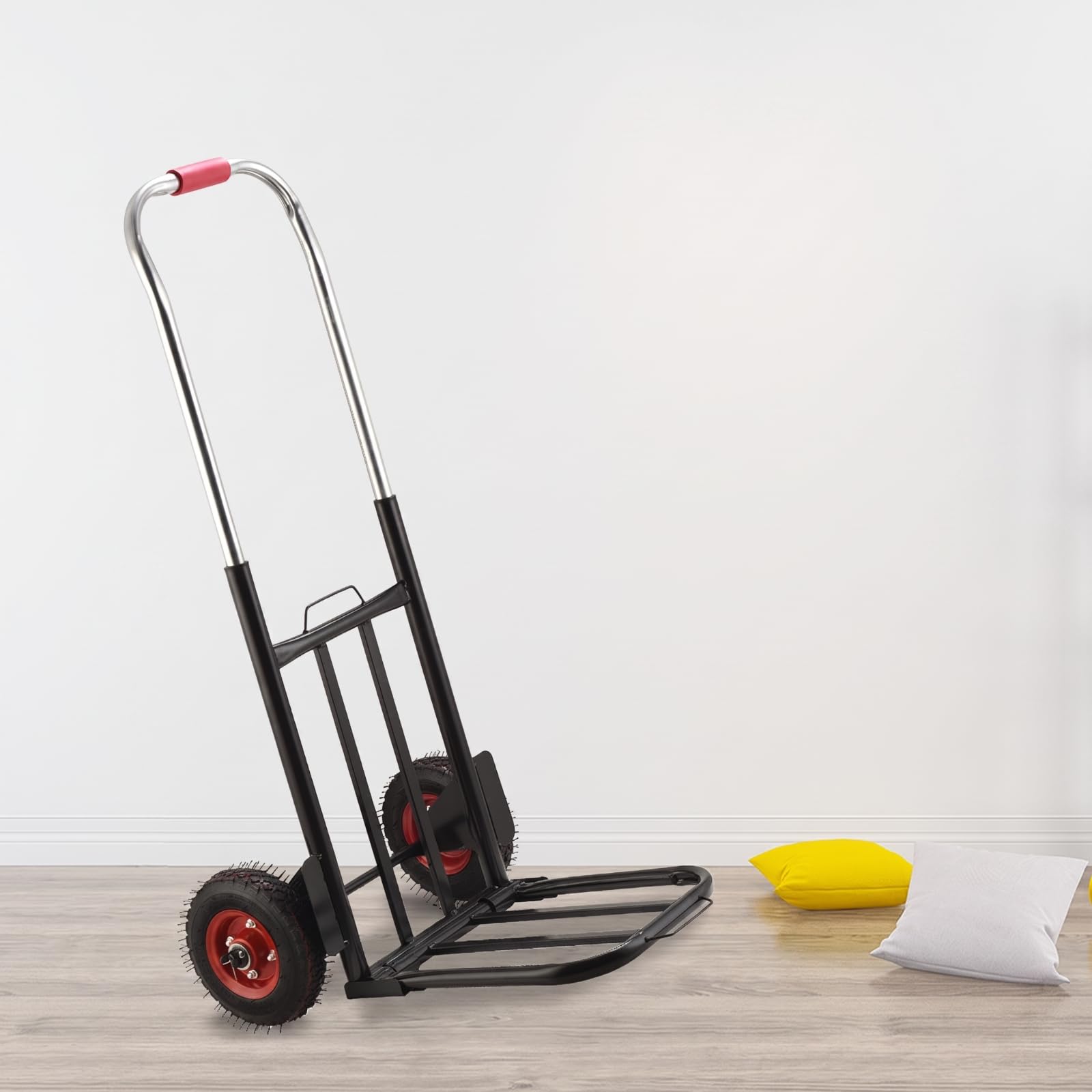 predolo Carrello Pieghevole Compatto Impugnatura vermiglia Imbottita, Carrello Pieghevole con Ruote, Regolabile in Altezza, per Magazzino, servizi di consegna, Stile A