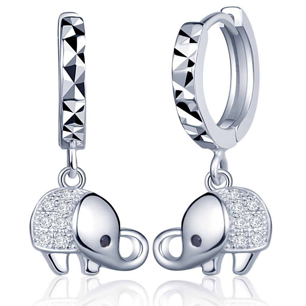 Orecchini a cerchio in argento sterling 925 con zirconi di
