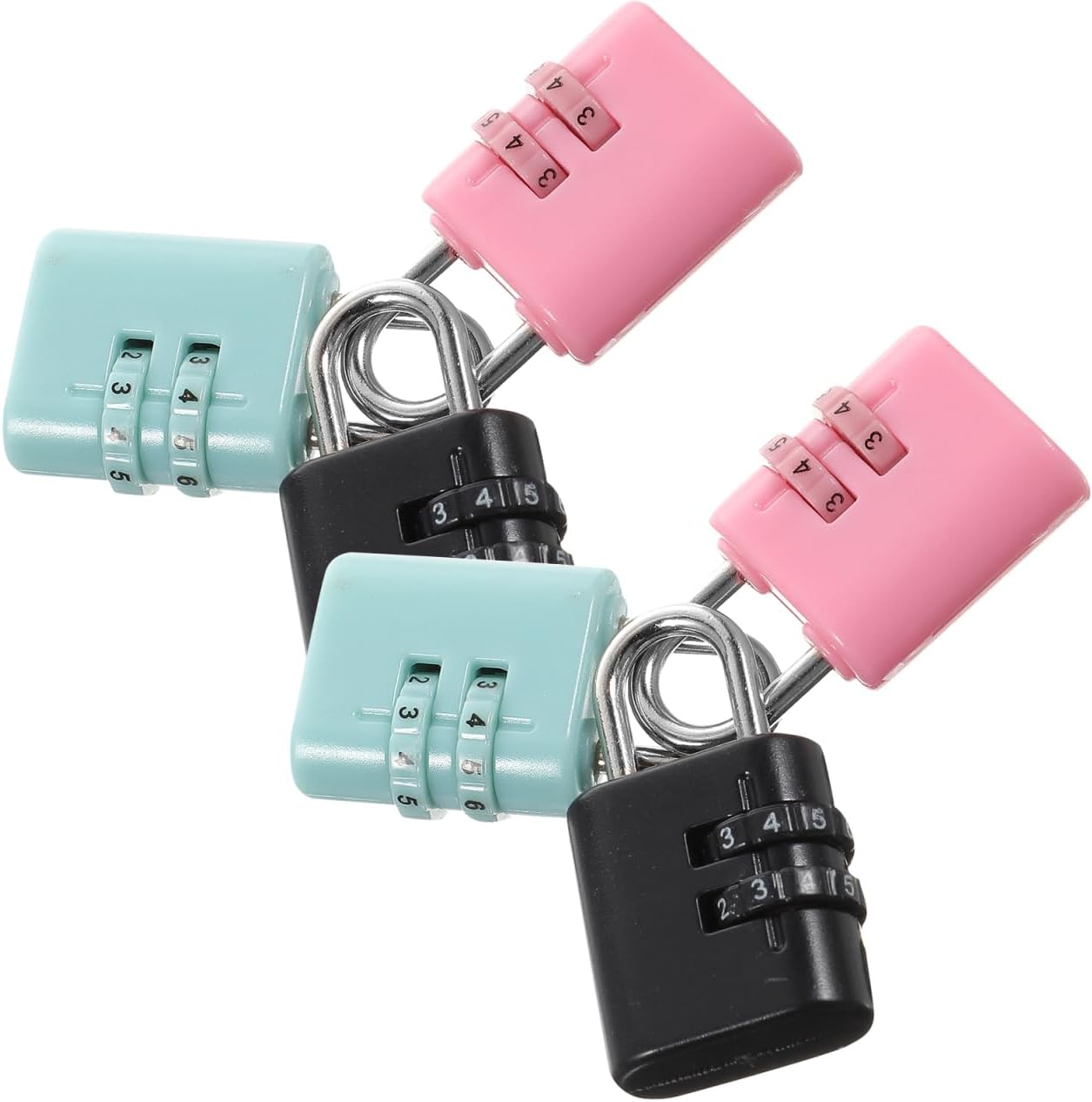 Set of 6 Cartoon Children Pad Locks Lightweight Small Combination Password Locks for School Lockers Mailboxes and Home Supply