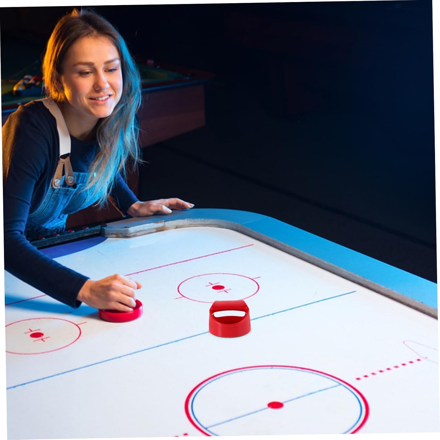 Air Hockey Strikers with Ergonomic Grip Material Paddles for All Ages Lightweight Replacement Handles for Air Hockey Game Tables with Lint Pad