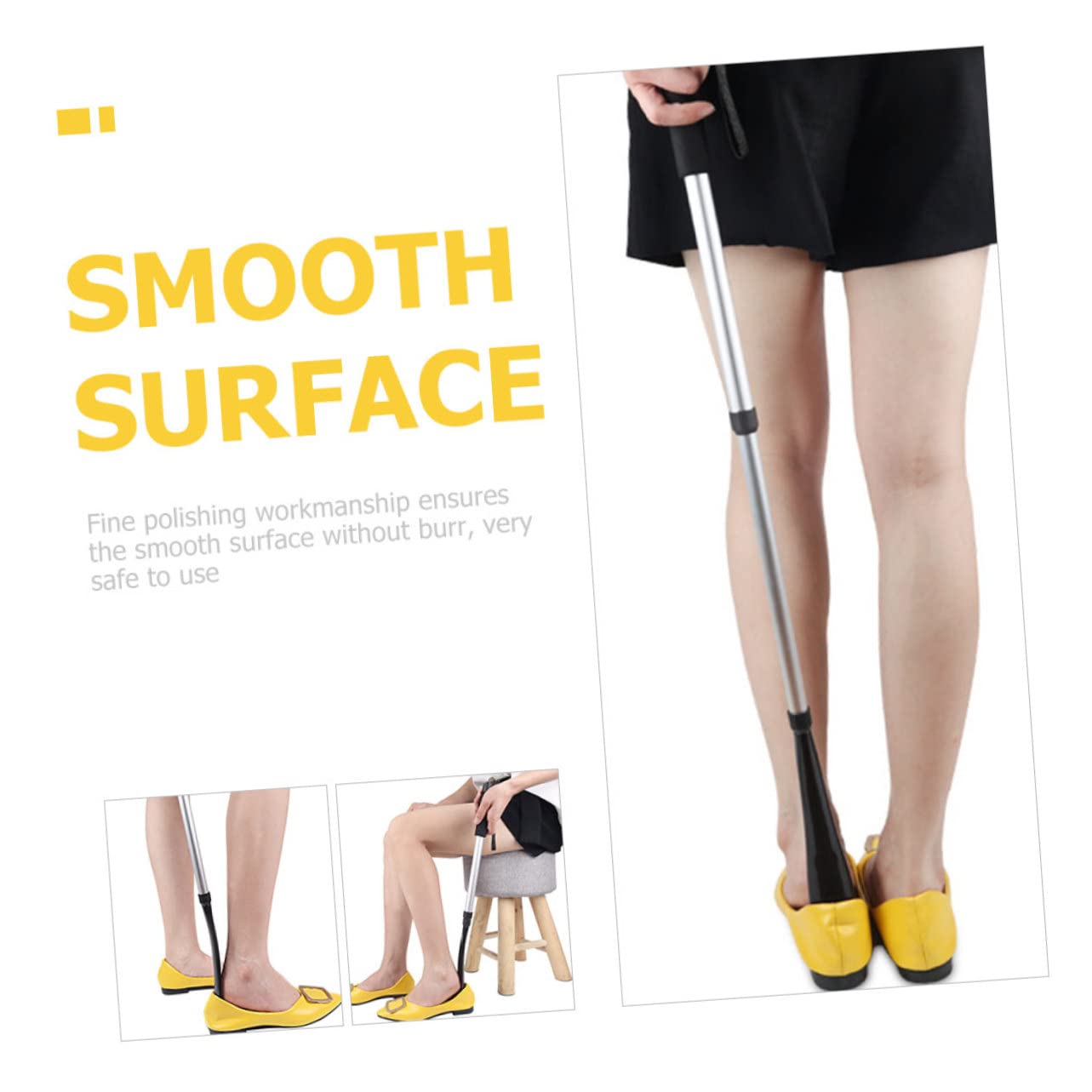 Chausse-pied Pliable En Acier Inoxydable - Compact, Ergonomique - Avec Étui De Protection - Pour Voyage, Personnes Âgées