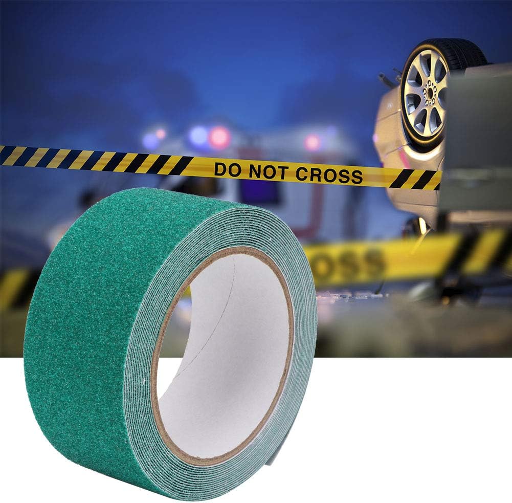 Quartz Sand Non Slip Tape Heavy Duty Anti Slip Safety Adhesive Tape with Strong Binding Power for Stairs Floors Pools PVC Material 50mm Width 5m Length Blue or Green (Green)
