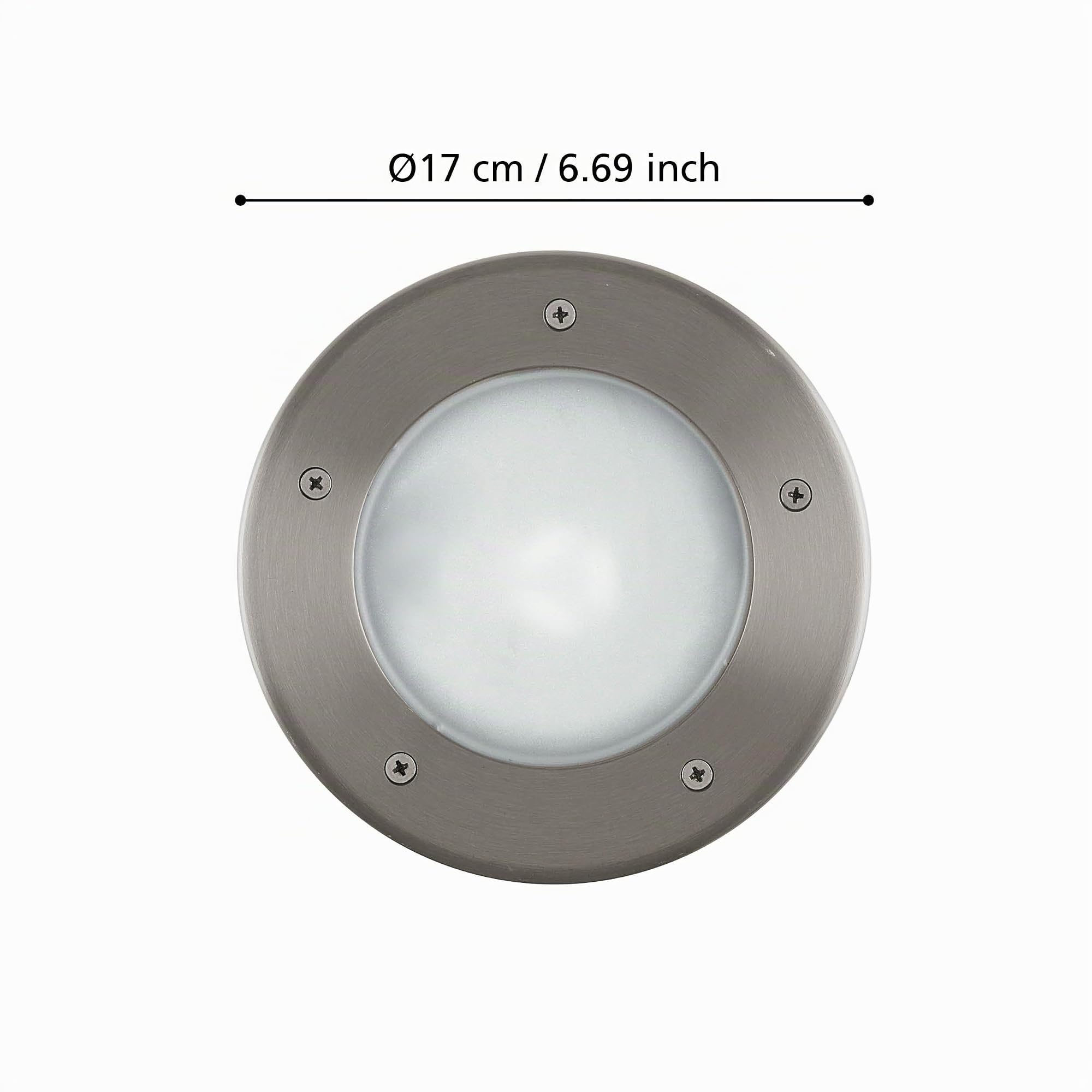 Eglo LED Bodeneinbauleuchte Riga 3 einflammige Einbauleuchte Wegelampe aus | Edelstahl Silber und Kunststoff Weiß E27 Fassung IP67