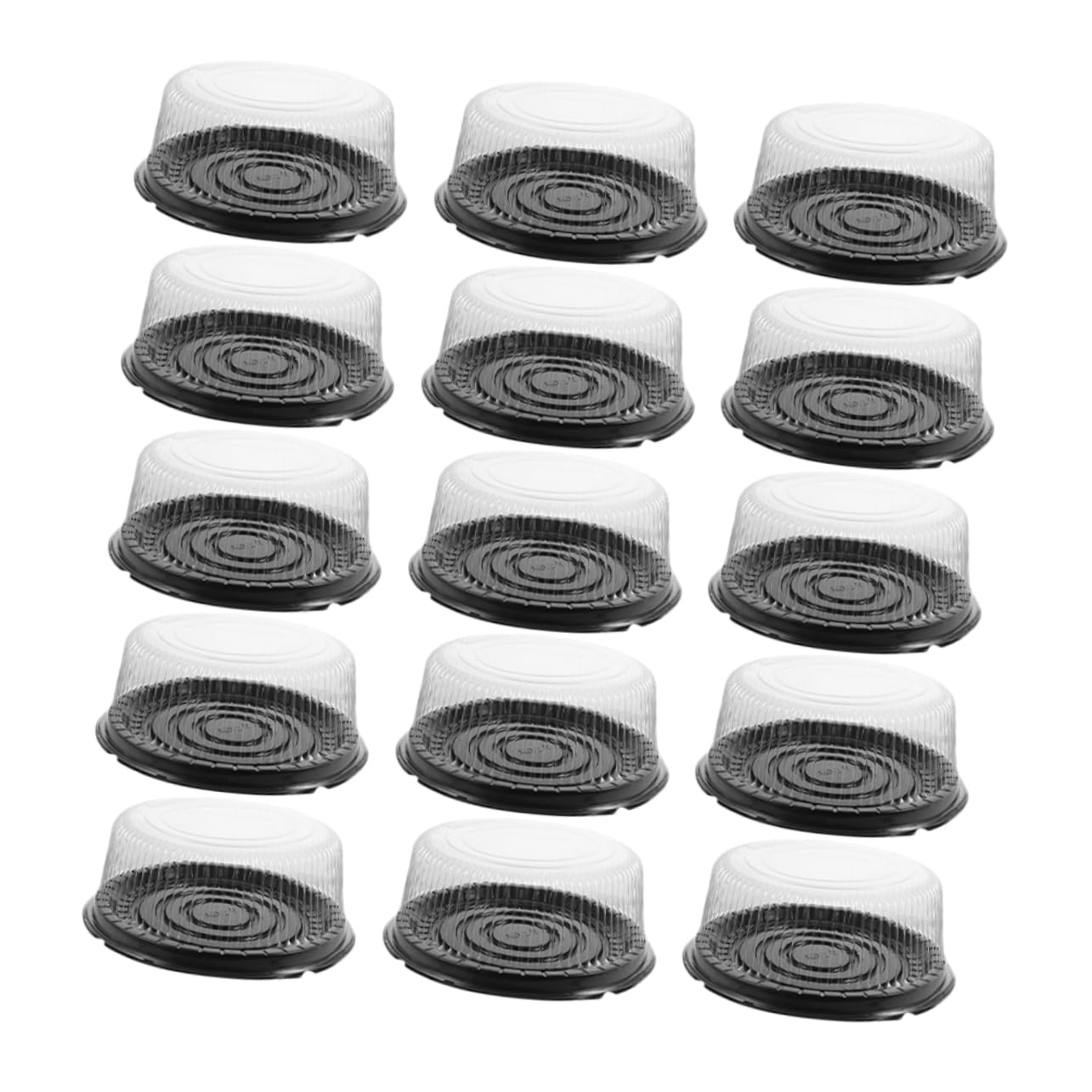 Ciieeo 20pcs Reusable Plastic Round Cake Boxes Lids Large Cheesecake Container