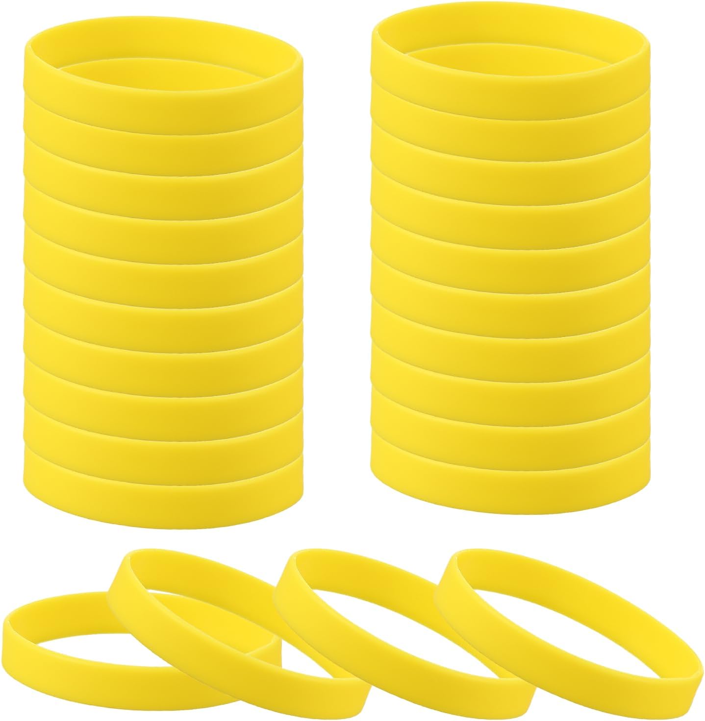 uxcell Rubber Bracelets, Unisex Silicone Bracelet Colored Elastic Sports Wristbands for Adults Teen Sports Team Games Parties Fashion Decorations