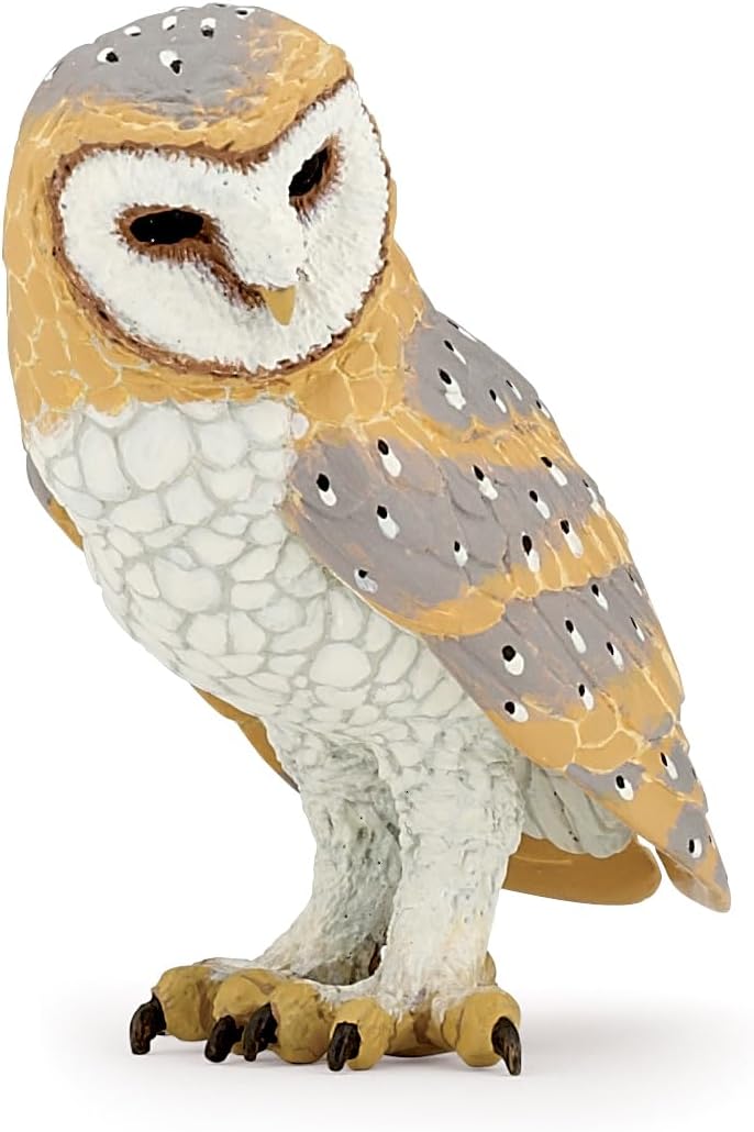 Realistic Barn Owl Figure Toy for Kids - Ages 3+ - Wild Life Collection - Educational Play Night Observation - Gift Idea Toy for Girls and Boys - 2.5 in X 1.4 in X 2.6 in