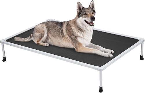 Veehoo Cama elevada para perros a prueba de masticaciones, cuna elevada para mascotas, malla transpirable, lavable y antideslizante para perros