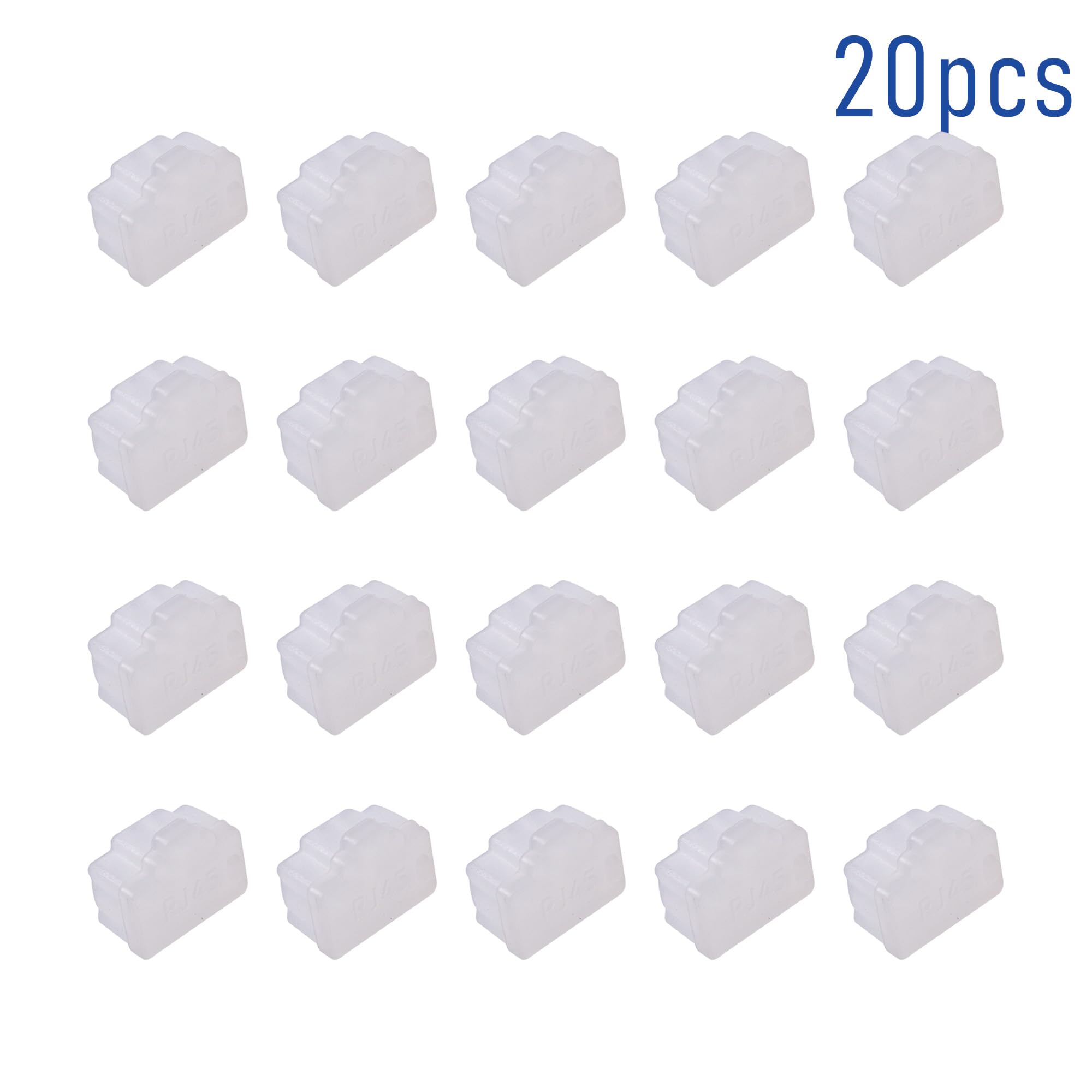20 tappi antipolvere per porte RJ45, tappi in silicone, protezione per TV, computer, altri dispositivi, 0,47 x 0,33 (lunghezza x larghezza)