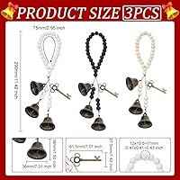 Vista 35 de OLYCRAFT 3 Pcs Witch Bells & Keychain Hangers - Moon Key Wiccan Bells Decor with Wood Beads Wind Chimes for Home Decor - 11.8 Inch