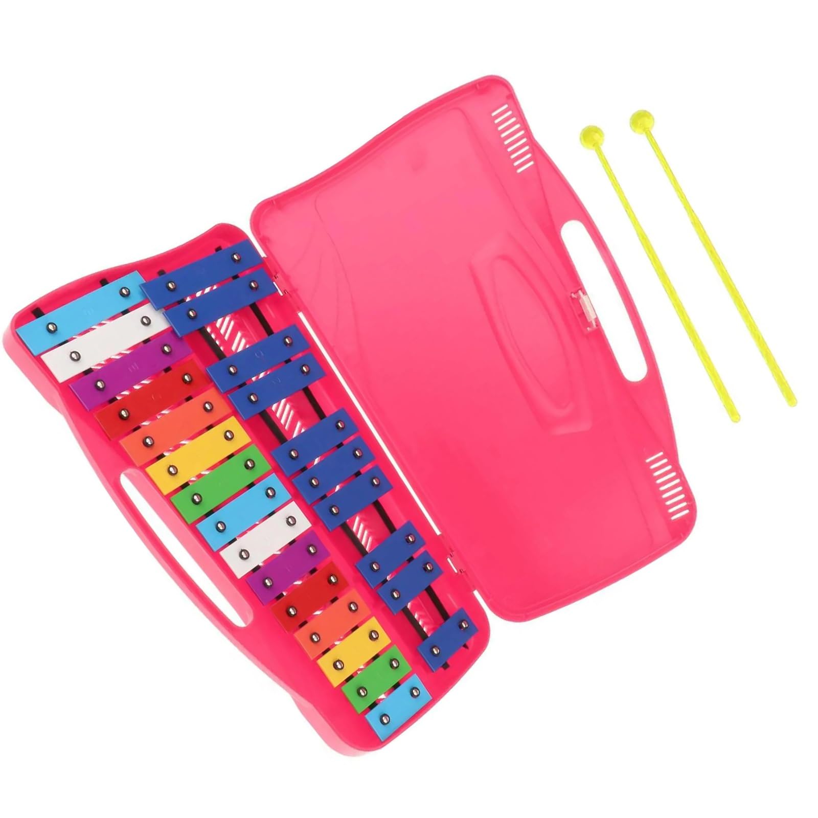 Glockenspiel Glockenspiel profesional de 25 notas perfectamente afinado para instrumentos de percusión para principiantes (Color : Pink)