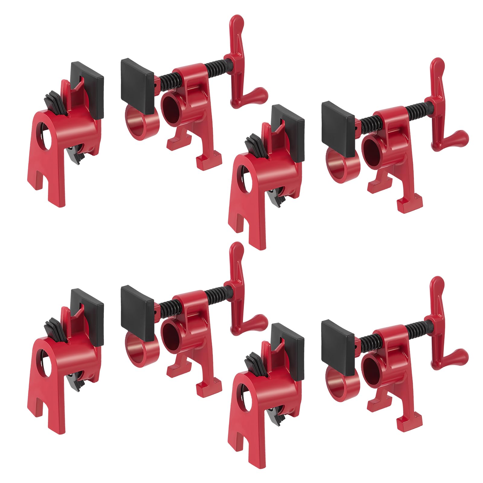 4 Pièces 3/4" Serre Joint en Tube à Serrage Rapide, Collier de Serrage en Fonte Malléable Robuste pour Établi de Travail du Bois