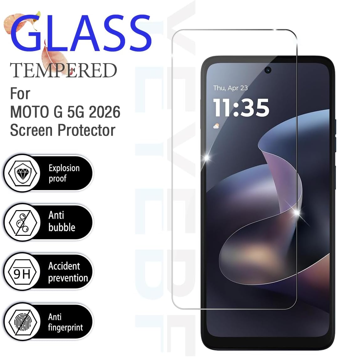 Moto G (2025/2026) & Moto G Play 2026 Tempered Glass Screen Protector by YEYEBF, [2 Pack] [Case Friendly] [Bubble-Free] Screen Protector Glass for Moto G (2025/2026) & Moto G Play 2026 image 2