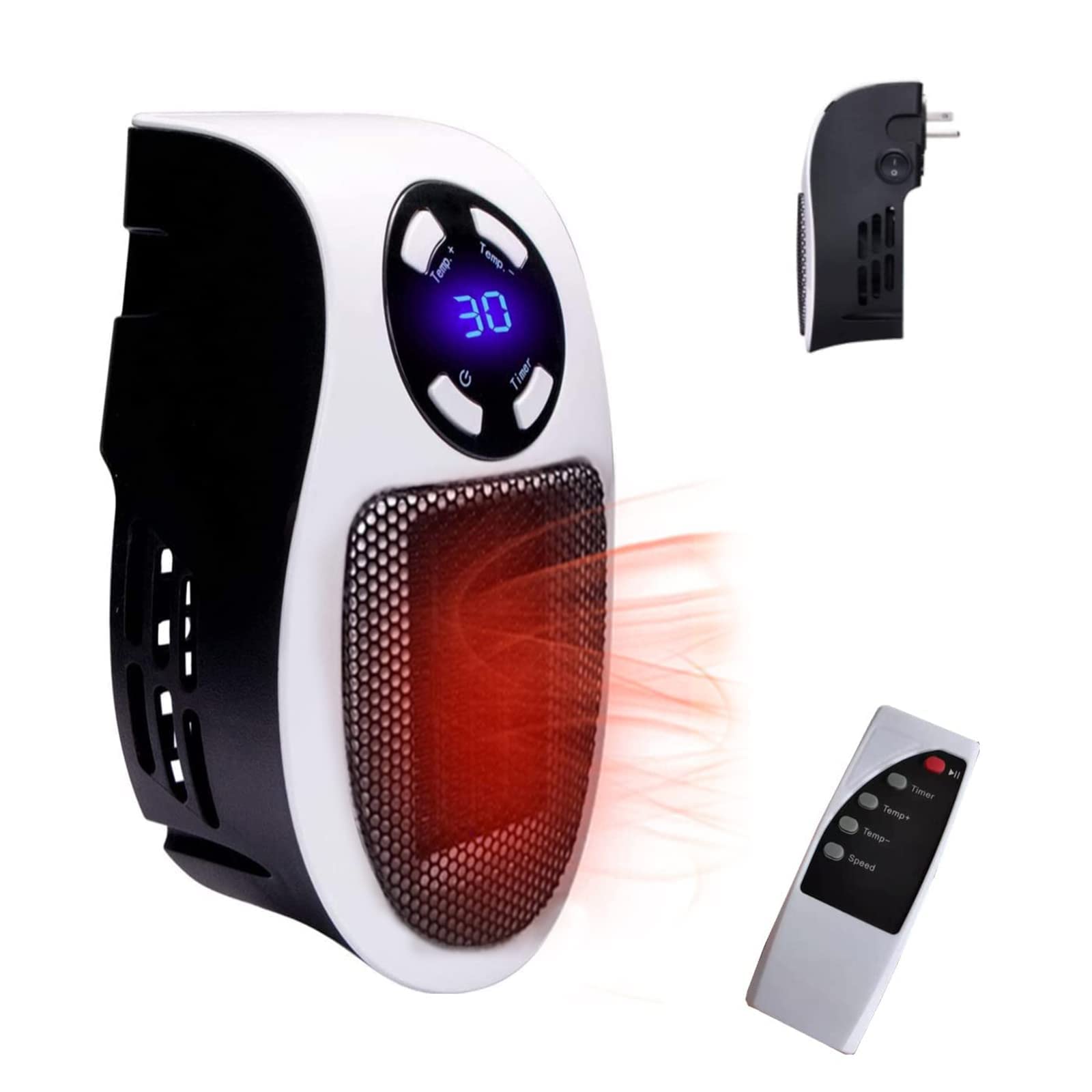 In Heater for Indoor Use, Fast Heating Wall Space Heater, Low Wattage Heater with Thermostat, Led Display for Home Office Bathroom Indoor Use