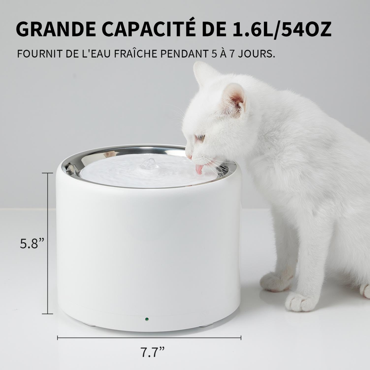 PETKIT Fontaine a Eau Chat sans Fil, Distributeur d'eau Intelligent Automatique pour Chats et Chiens, Réservoir Intérieur en Acier Inoxydable, Pas Facile à Elever des Bactéries