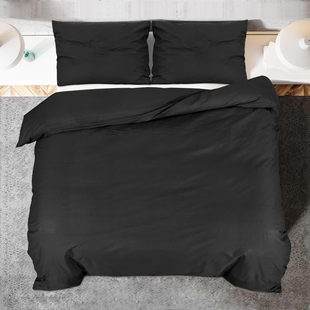 Generico Set Copripiumino Nero 240x220 cm in Cotone,Casa e Giardino,Biancheria,Lenzuola e Coperte,Copripiumini-136112