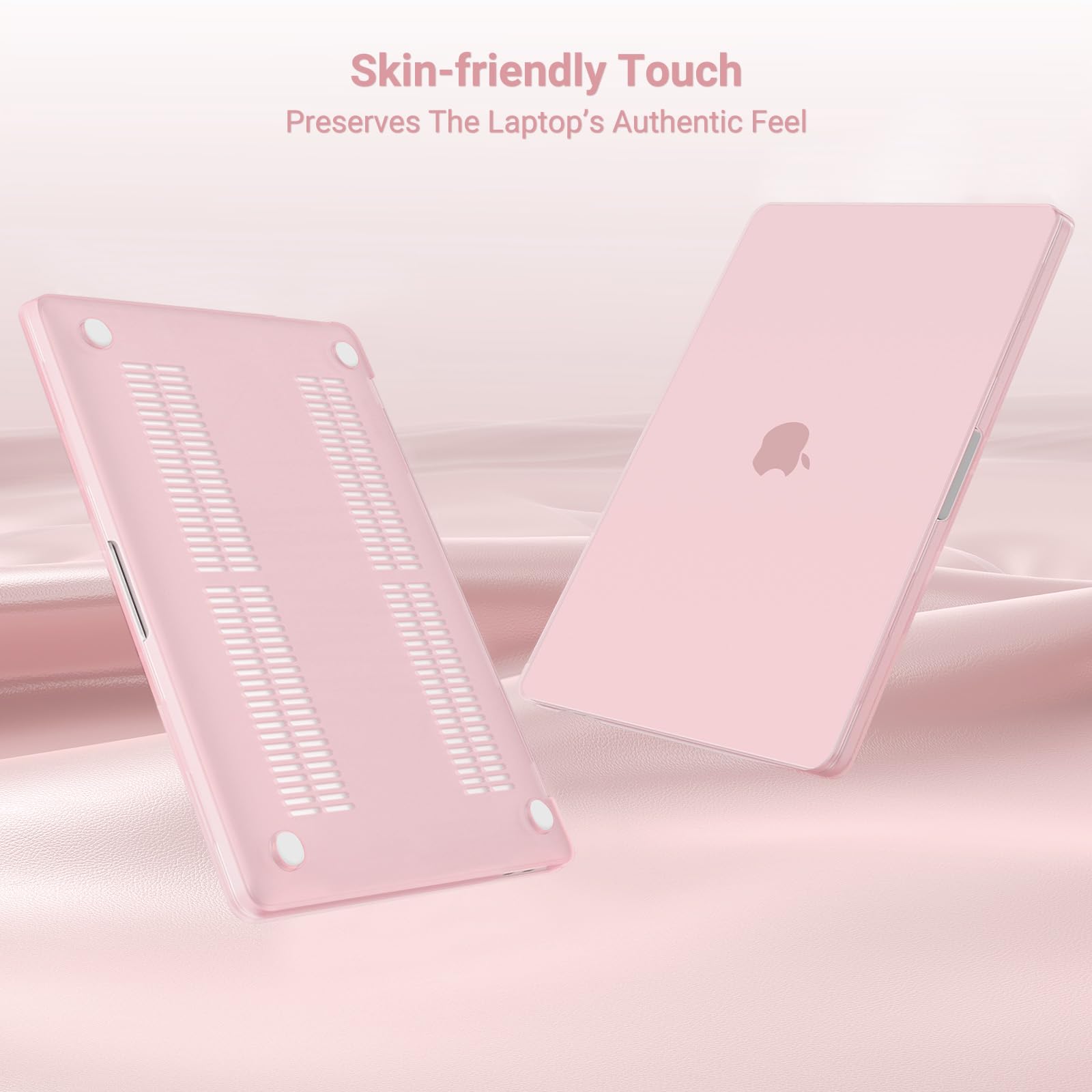 MOSISO Coque MacBook Air 13 Pouces M1 A2337 A2179 A1932 Rigide Housse Clavier Film Écran Sac Rangement Quartz Rose