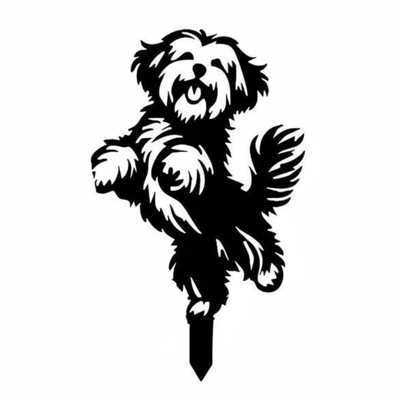 Upright Pose Metal Dog Garden Stake Raised Tail Dog Outline Stake Outdoor Use Puppy Outline Decor Easy to Install, Tylt2605258 | Collectibles | Animals | Dogs | Maltese-image-21