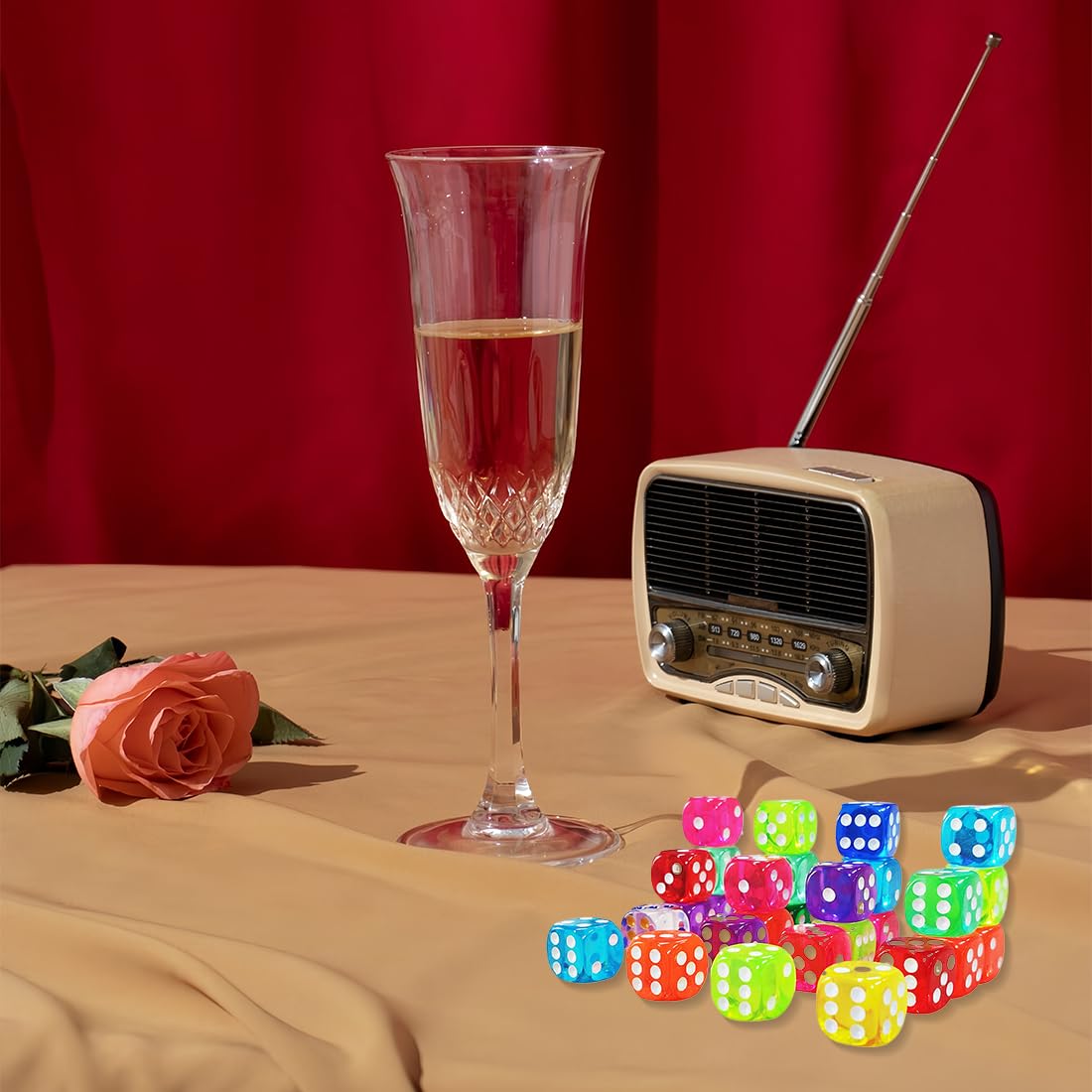 CATOR 40 Pezzi Dadi, 16mm Dadi Gioco, Dadi 6 Facce, dadi da gioco grandi, per Giochi da Tavolo, Insegnare i Matematici (8 Colori)