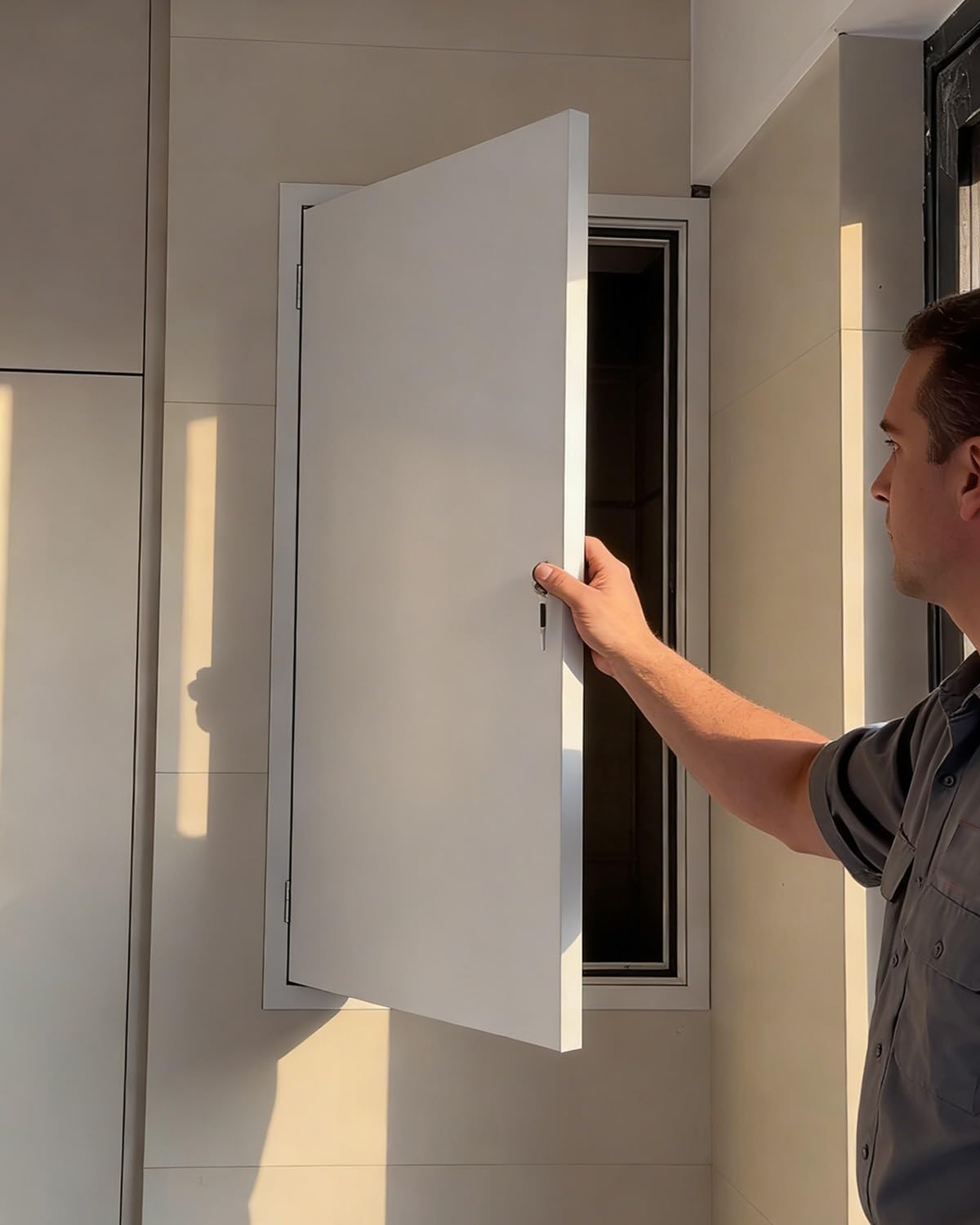 VUIKLCty Soundproofing Maintenance Door, Metal Attic Inspection Hatch, Used For Pipeline HVAC Cables(50x90cm)