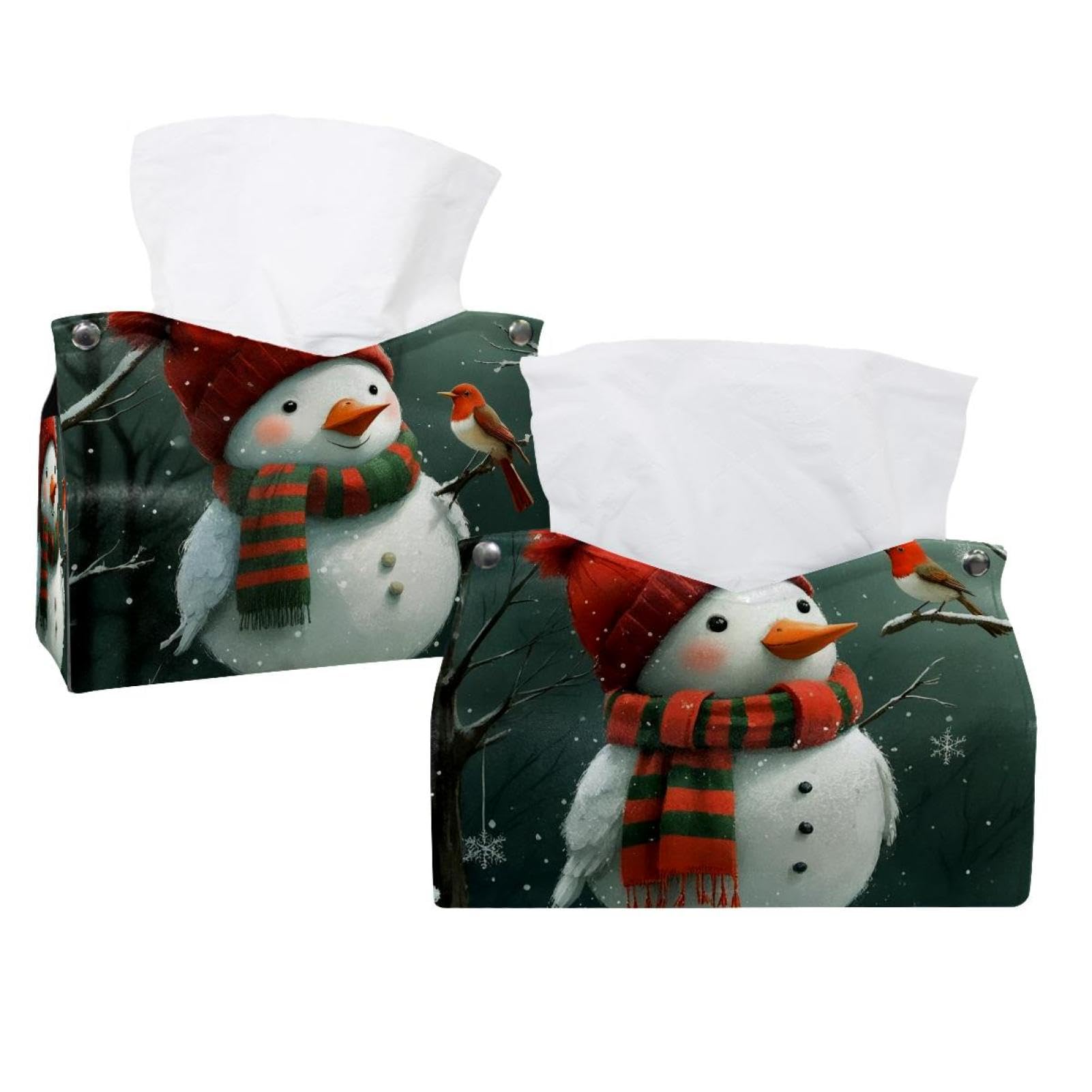 Boîte à mouchoirs en papier pour hôtel motif hivernal Distributeur de table restaurant