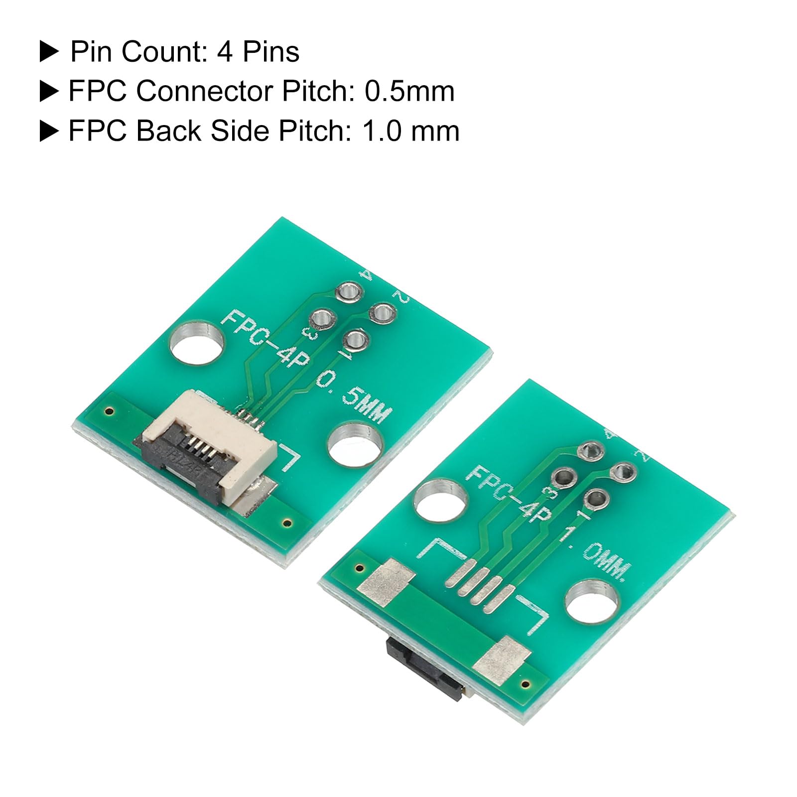 QUARKZMAN FPC FFC PCB Convertitore Scheda 4P 0.5mm sul Lato Zoccolo, Posteriore 1.0mm, a DIP 2,54 mm per LCD 3D Stampante Videocamera DVD TV Laptop 4pz
