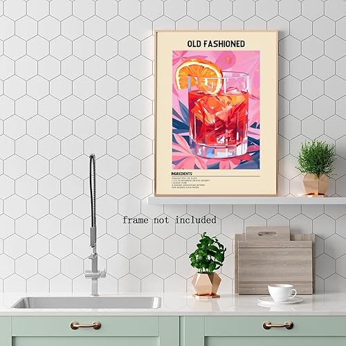 Miniatura 3 de GyXzodonti Pósteres de cóctel a la antigua, arte de pared de cóctel retro, decoración de pared de cóctel, bebida, decoración de carrito de bar,
