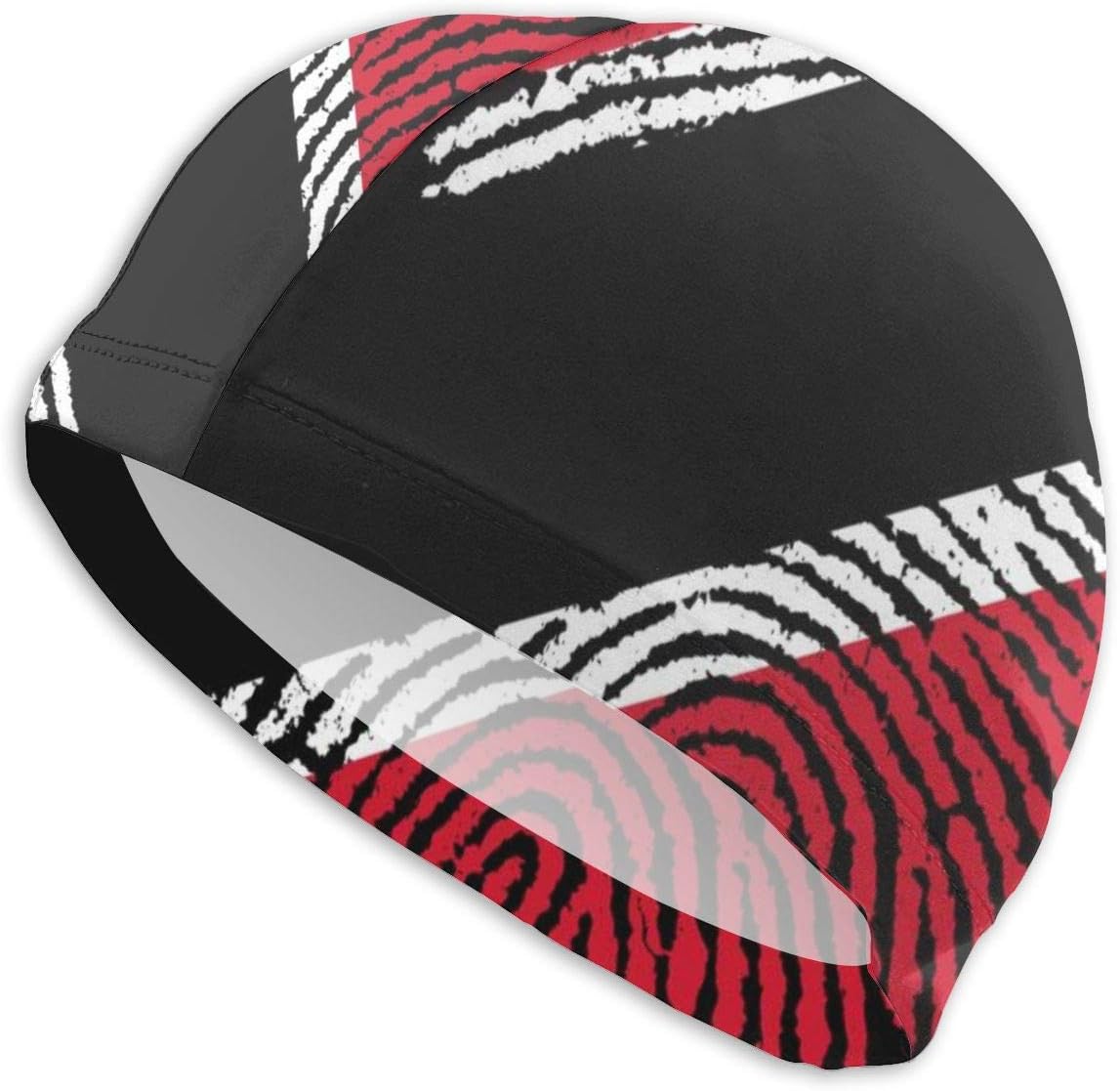 Swim Cap Trinidad Flag Fingerprint Unisex High Elasticity Swimming Caps NonSlip