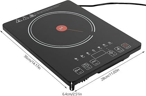 Miniatura 4 de Estufa eléctrica de cocina, estufa eléctrica de cerámica de 1800 W, estufa eléctrica, quemador superior, control táctil LED, portátil, quemador,