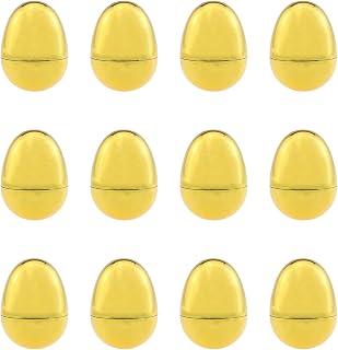 12 Golden Easter Eggs Fillable Plastic Easter Eggs Empty Easter Eggs Hunting Game Party Gifts Basket Fillers Easter Party Company Event Crafts