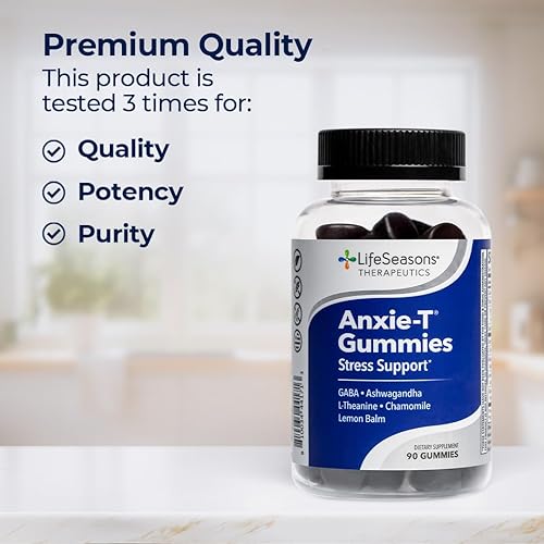 Miniatura 9 de LifeSeasons - Anxie-T - Suplemento herbal para aliviar el estrés para relajarse y calmar la mente contiene Ashwagandha Kava Kava GABA L-teanina 60