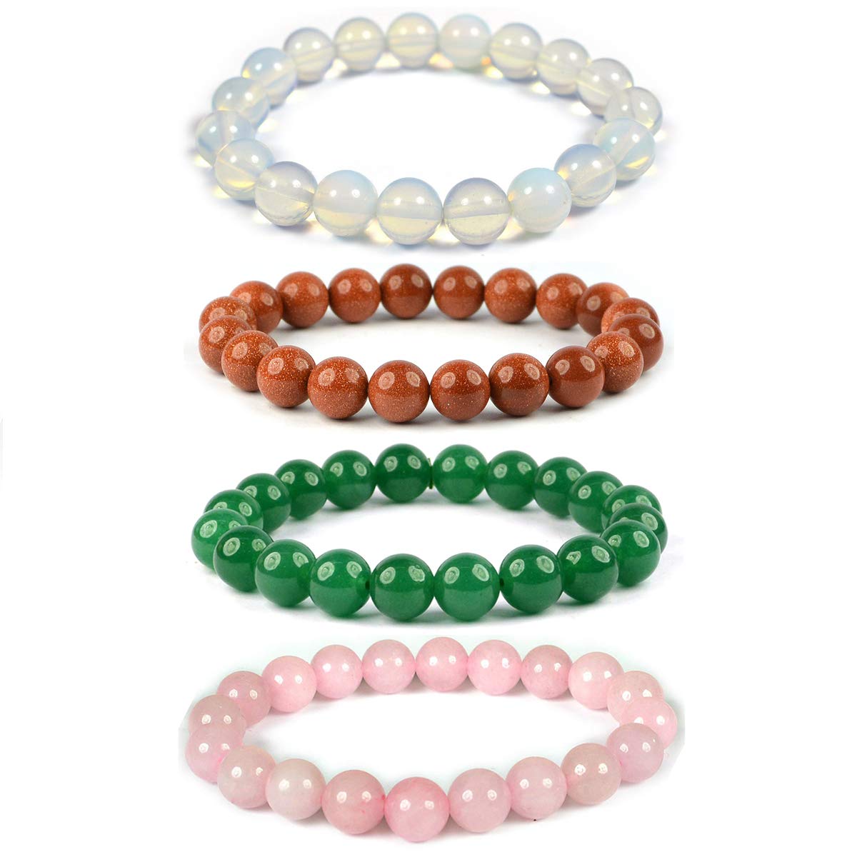 Reiki Crystal Products Natural Opalite Goldstone Rose Quartz Green Aventurine Crystal Stone Bracelet 10 mm Beads (Color : Multi) Combo Bracelet Pack of 4 pc (B08J3V13SJ) Amazon Price History, Amazon Price Tracker