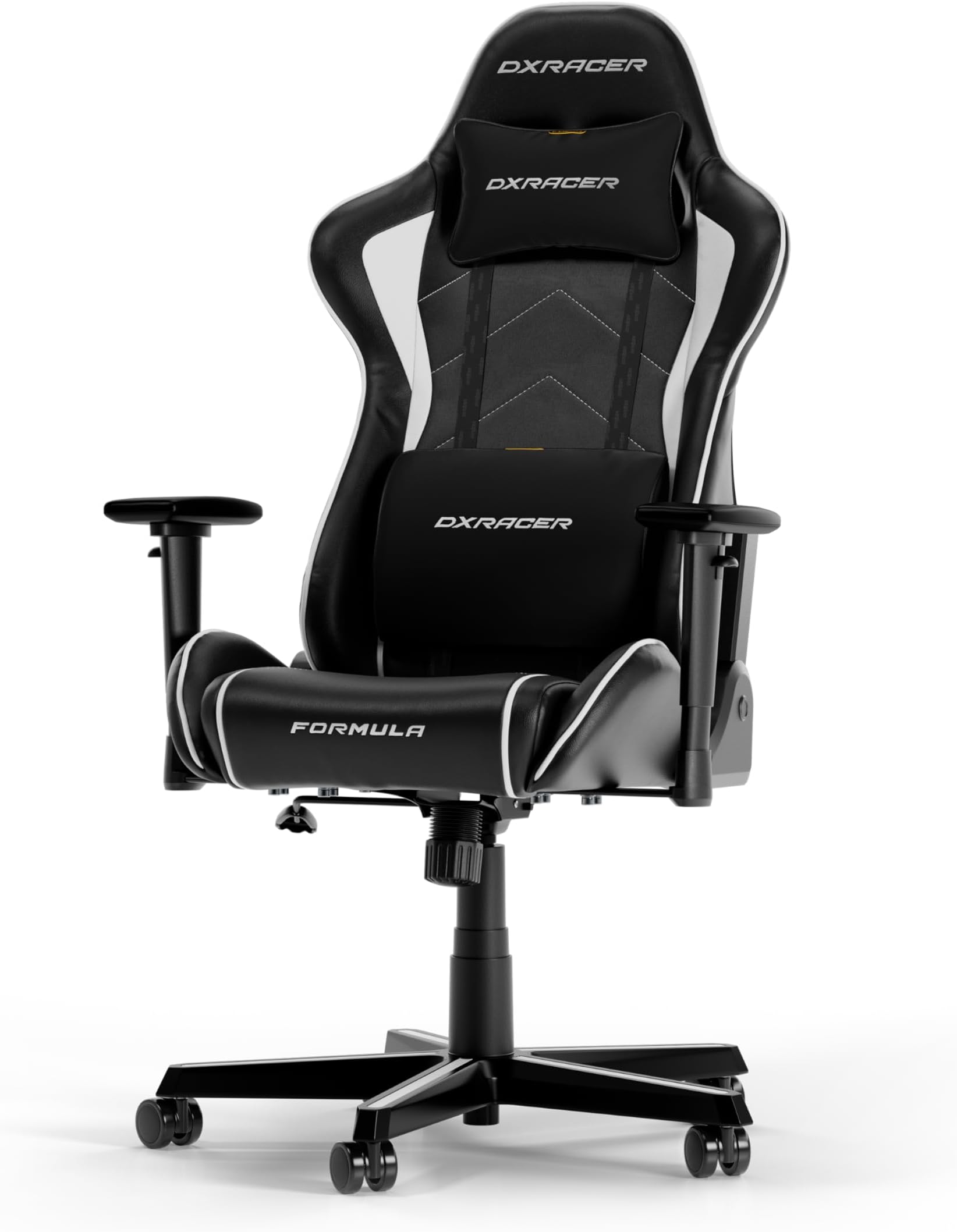 DXRacer (the Original) Formula F08 Gaming Chair, Faux leather, Black-White, Up to 185 cm