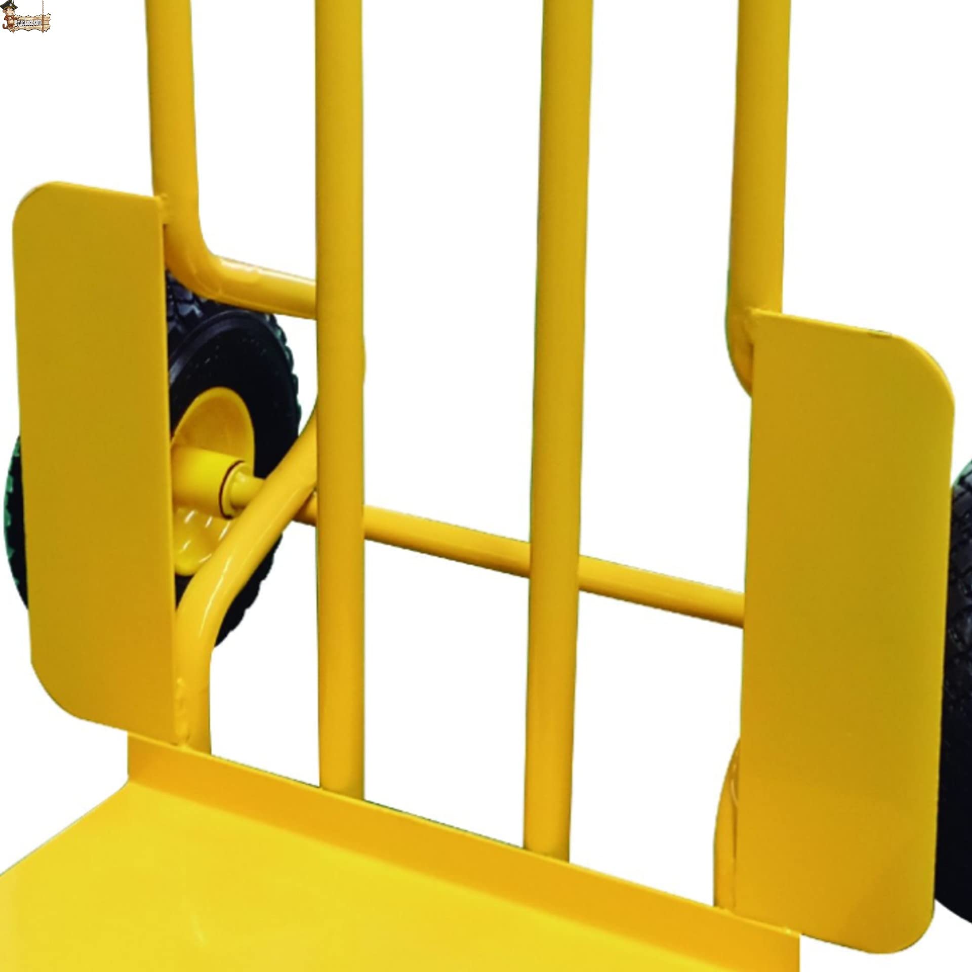 BricoLoco Carretilla de Mano de Carga. ¡¡hasta 300 kgs!!. Robusta y Resistente. Chásis de Acero. 4 Anchos Tubos. Mango con protección Nudillos. Almacén, mudanza.
