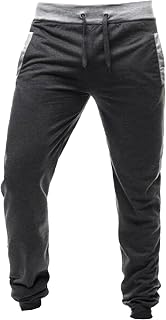 OULIWANGLUO Men's Multi-Pocket Tied Straight Pants Mid-Waist Quick-Drying Sweatpants Elastic Loose Slacks