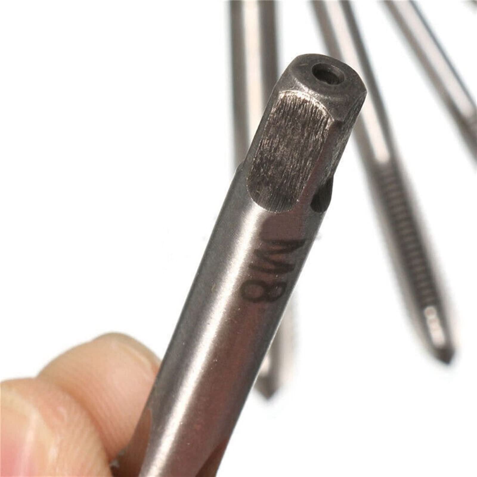 HSS Machine Spiral Point Straight Fluted Screw Thread Hand Tap Drill Bits M3 M4 M5 M6 M8 MINGPING (Color : Only 5Pcs Drill Bits)