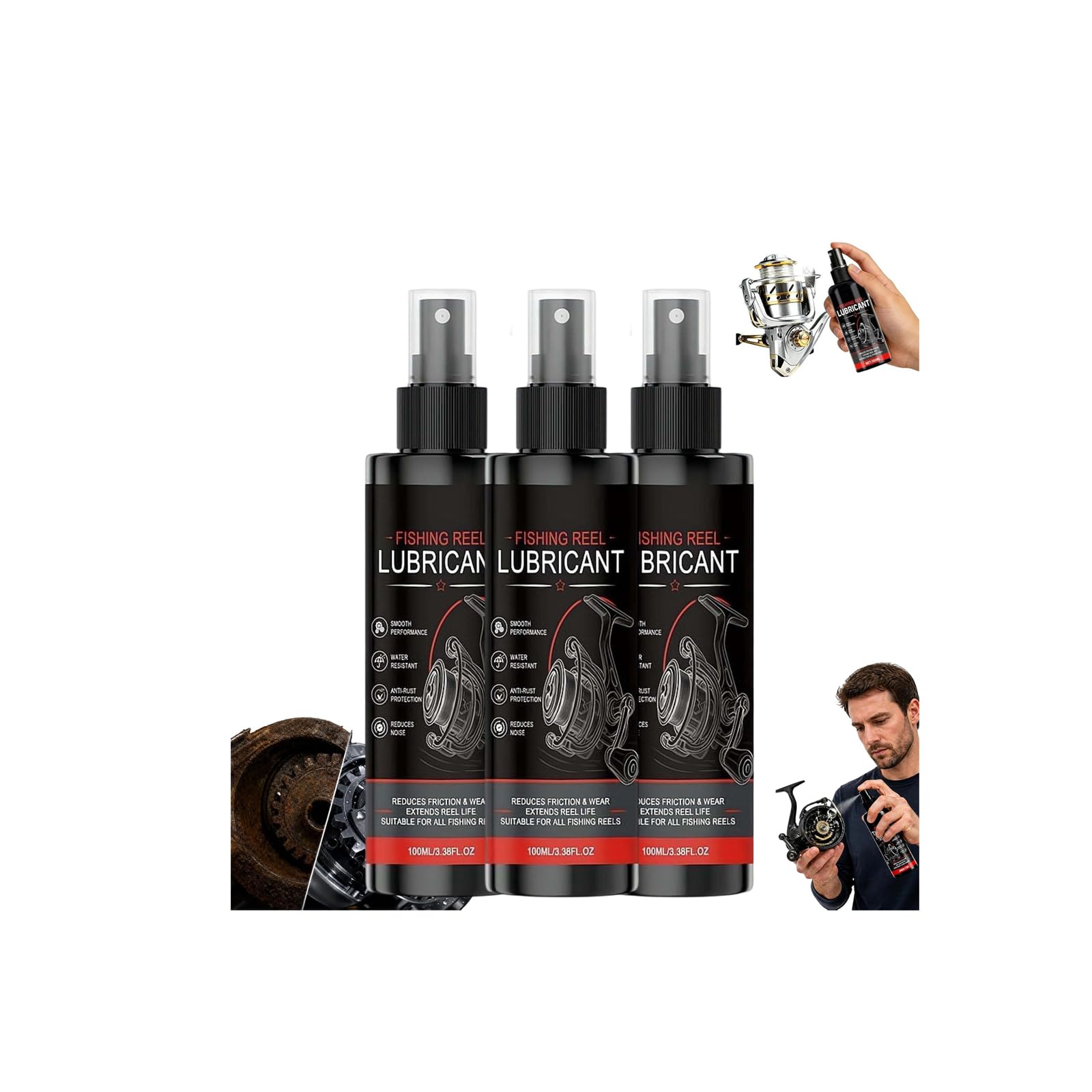 Fishing Reel Oil,Reel Maintenance Cleaner - FishingReel Cleaner Spray,High-Efficiency FishingGear Oil Lubrication,Prevent Corrosion,Extends Gear Life,FishReel Maintenance Kit for Fish Care Reels&More