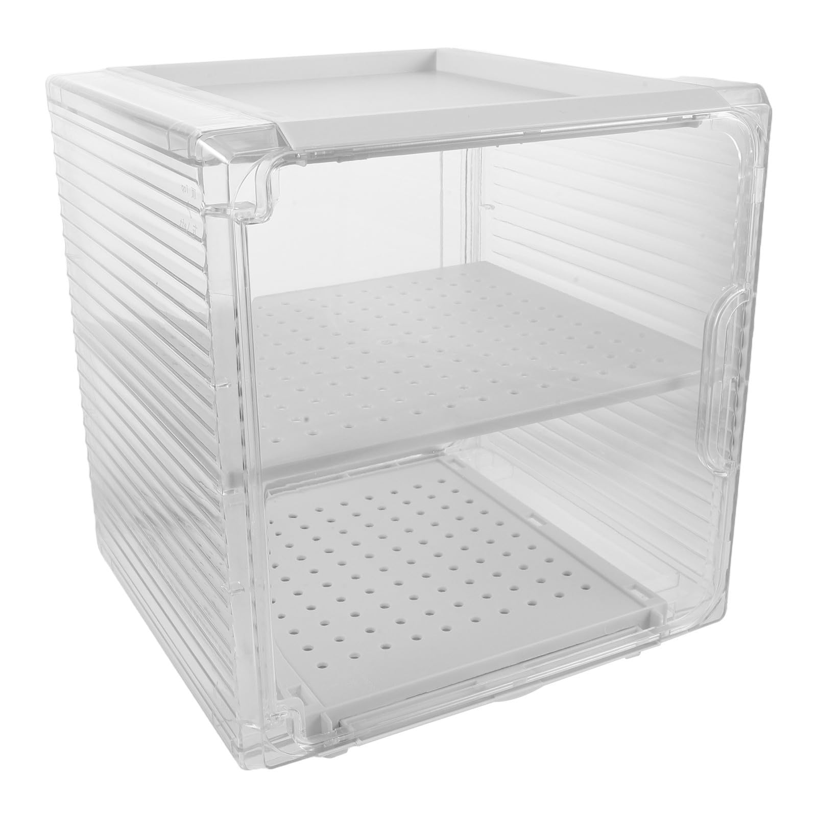Escurridor Bandeja Inclinada de Plástico Blanco para Bebés de Biberones con Diseño de 2 Niveles y Base Elevada para Secado Rápido en Armarios de Guardería