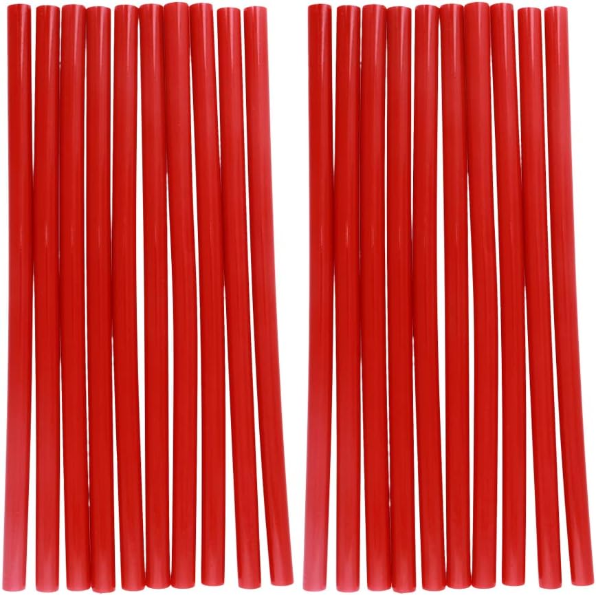 Bettomshin 20Pcs EVA Hot Glue Sticks for Glue Gun 0.43inch x 9.84inch Mini Hot Melt Adhesive Glue Stick Big Red