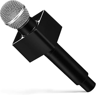 TOYANDONA Kids Microphone Toy, Pretend Microphone Toy Plastic Microphone Prop Fake Pretend Play Microphone with Microphone Flag Station for Kids Karaoke Party Favors Performance Costume