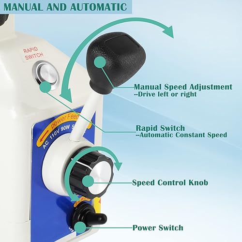 Miniatura 3 de Eje X de alimentación eléctrica para fresadora Torque de 450 in-lb, fresadora de mesa de 0-200 rpm, alimentación de potencia de 110 V, para