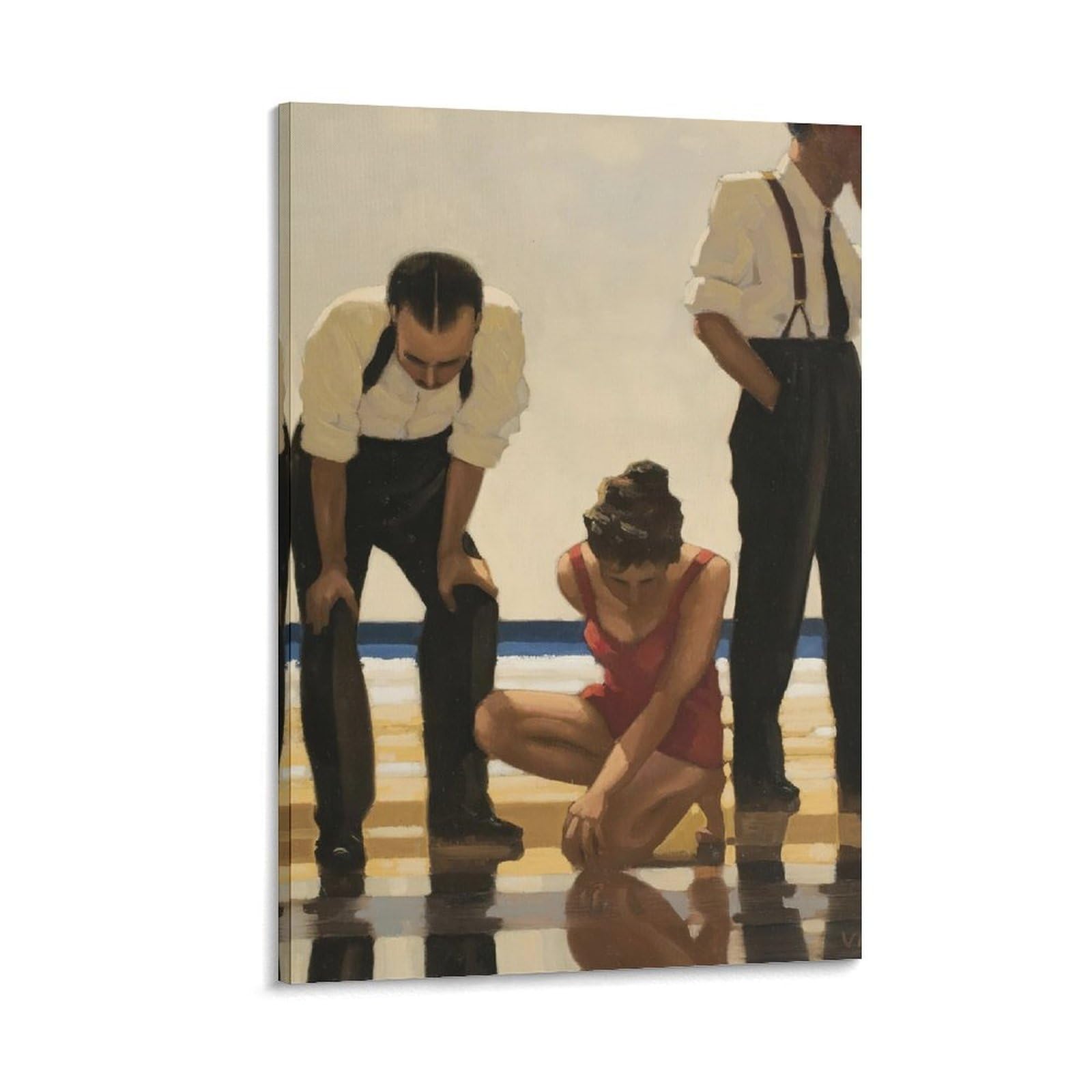Study for Narcissistic Bathers (1992) by Jack Vettriano Wall Art Prints Poster 23 Wall Art Scroll Canvas Painting Picture Living Room Decor Home 16x24inch(40x60cm) — image 1