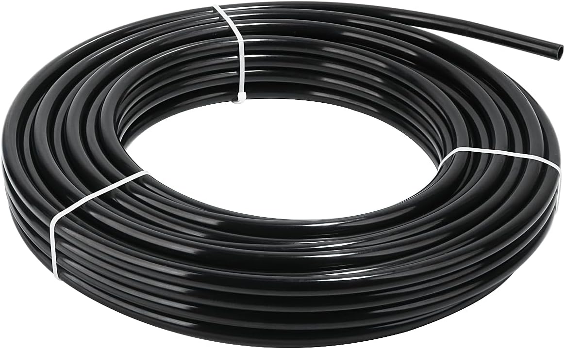 LokoCar Nylon Air Line 100ft 1/2" OD Pneumatic Nylon Tube DOT Approved SAE J844 Airline For Air Brake Tubing or Fluid Transfer Black