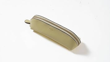Cockatoo Genuine Leather Pencil Pouch, Accessories holder, Stationery Bag, Zippered Pen Case for Work & Office Anise Flower