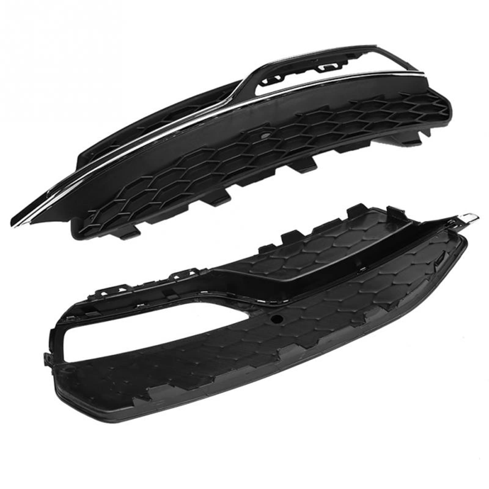Calandre Avant Noir Brillant Pour Audi A3 8P S-Line 2009-2012 - Grille Phares Antibrouillard Nid D'Abeille - Style Sport