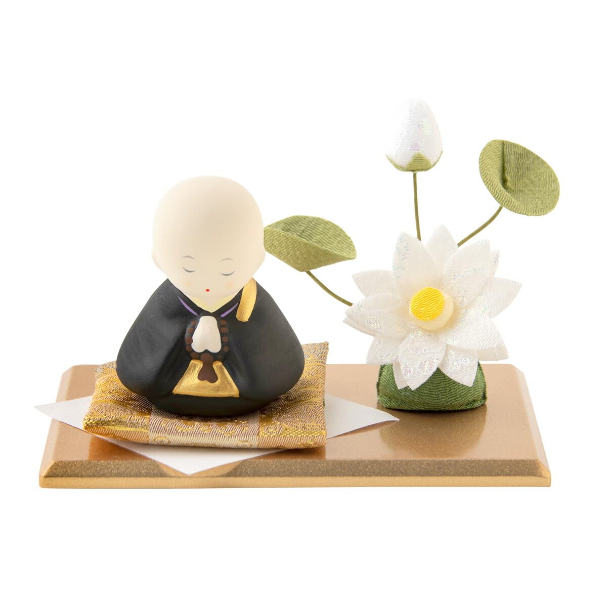 黒色の陶器製　僧侶の座像　置物 黒色の陶器製 僧侶の座像 置物